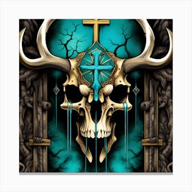 Skull And Cross 7 Canvas Print