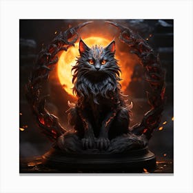 Cat In The Flames Canvas Print
