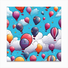 Hot Air Balloons In The Sky Canvas Print