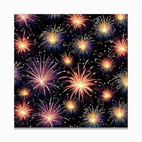 Fireworks On A Black Background 4 Canvas Print