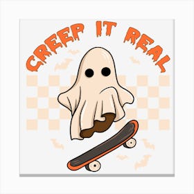Ghost Skateboarding Canvas Print