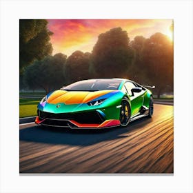 Rainbow Lamborghini 1 Canvas Print