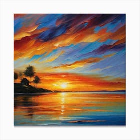 Sunset On The Lake 9 Canvas Print