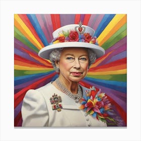 Queen Elizabeth Platinum Jubilee Rainbow Art Print 1 Canvas Print