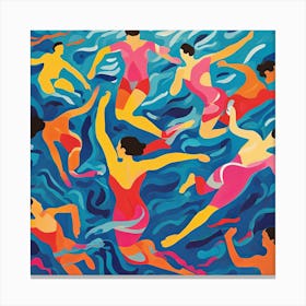 Swimmers in the Style of Matisse Canvas Print