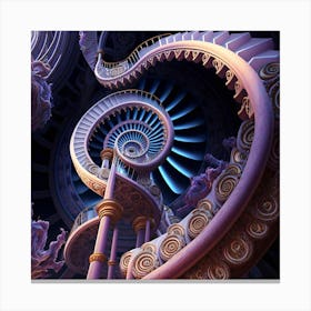 Trippy Spiral Staircase, DMT Canvas Print