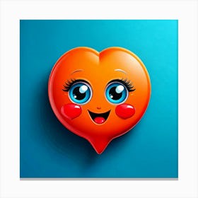 Firefly Heart Eyes Emoji, Emoji, Speech Bubble, Love, Adoration, Blue Background, Symbol, Affection, (4) Canvas Print