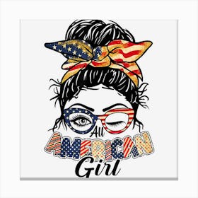 Limited Edition Bleached All American Girl Messy Bun 4th Of Canvas Print