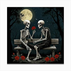 Skeleton Couple Canvas Print