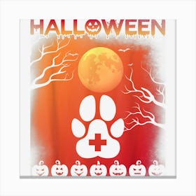 Halloween Themed Vintage Veterinarian Halloween Holiday Canvas Print