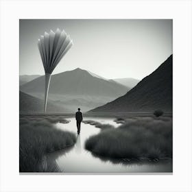 Man In A Field Canvas Print