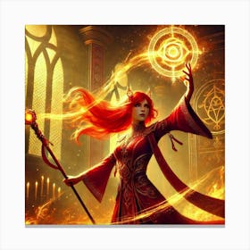 Seraphine Emberveil Divine Flames Canvas Print