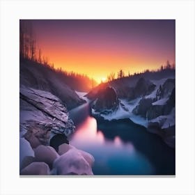 Sunset In The Mountains Canvas Print