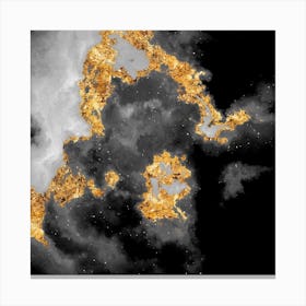 100 Nebulas in Space with Stars Abstract in Black and Gold n.016 Canvas Print