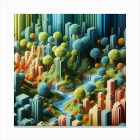 3d Cityscape Canvas Print