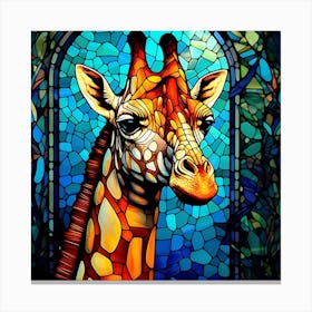 Stained Glass Giraffe 3 Canvas Print