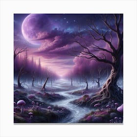 Purple moon Canvas Print