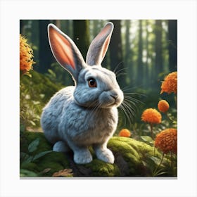 Rabbit In The Forest 119 Canvas Print