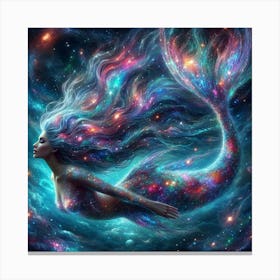 Mermaid In Space Canvas Print