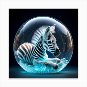 Firefly Bioluminescent Baby Zebra Sleeping In A Floating Bubble 58136 (2) Canvas Print