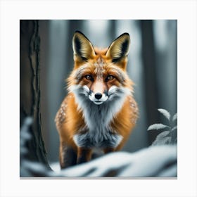 Red Fox In The Snow 1 Canvas Print
