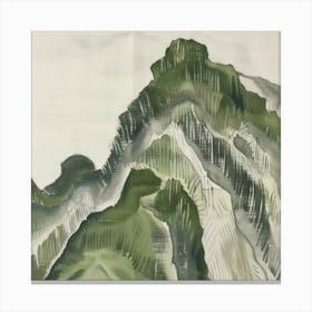 Japanese Watercolour Of Mount Nantai 1 Canvas Print