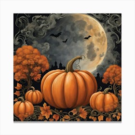 Halloween Monn Canvas Print