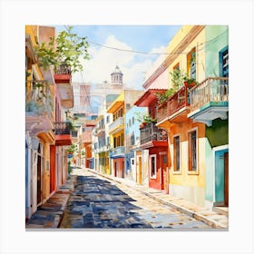 Street In Cuba 1 Canvas Print