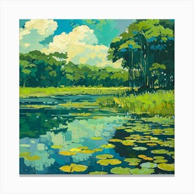 A Pantanal In Brazil Oil Painting Illustration 1720366689 3 Canvas Print