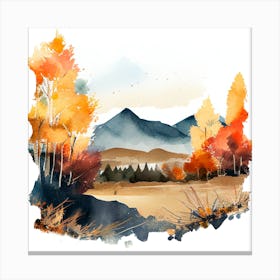 Watercolor Autumn Landscape 65 Canvas Print