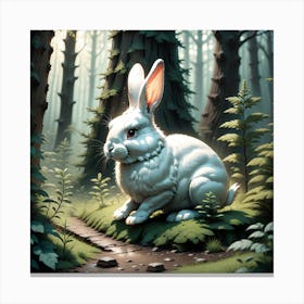 Rabbit In The Woods 49 Canvas Print