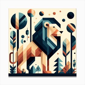 Geometric Lion 2 Canvas Print