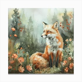 Fox In The Forest Canvas Print