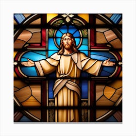 Jesus Christ stained glass window Canvas Print