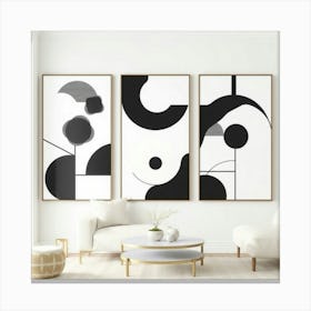 Abstract Black And White Canvas Print