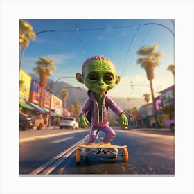 Alien Skate 5 Canvas Print