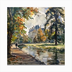 Vondelpark Amsterdam Series. Water Colour 3 Canvas Print