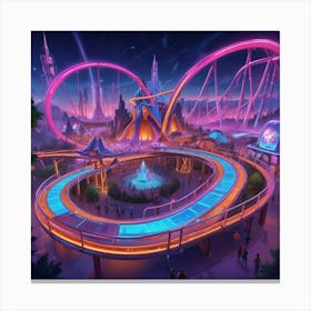 Disneyland At Night 5 Canvas Print