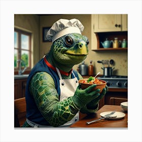 Turtle Chef Canvas Print