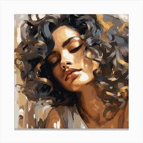 Woman With Curly Hair 5 Canvas Print