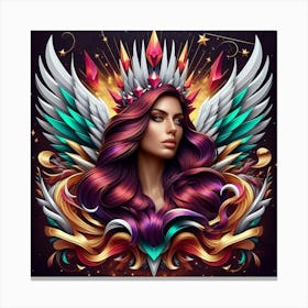 Angelic Woman With Wings Canvas Print