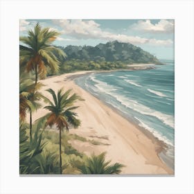 367241 A Beach With A Quiet And Calm View And A Sea With Xl 1024 V1 0 Canvas Print