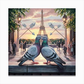 Pigeons In Paris Canvas Print