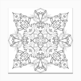 Decorative Element, Black Mandala Canvas Print