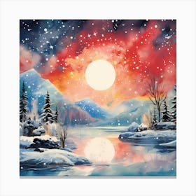 Retro Ephemeral Snowfall Canvas Print