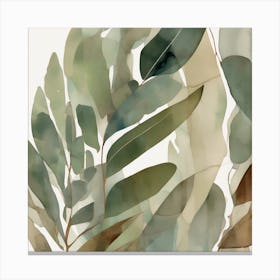 Eucalyptus Leaf Abstract Art Print 1 Canvas Print