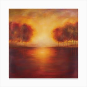 Sunset Over The Lake 8 Canvas Print