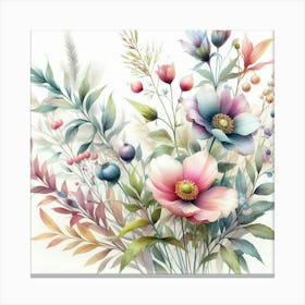 Watercolor Flowers 4 Canvas Print