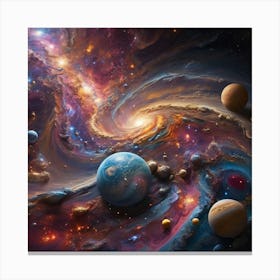 Nebula galaxy paintings art print Canvas Print