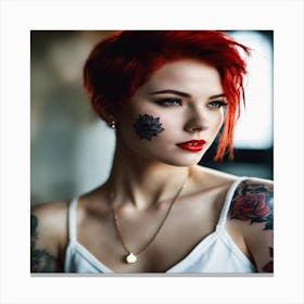 Tattooed Woman Canvas Print